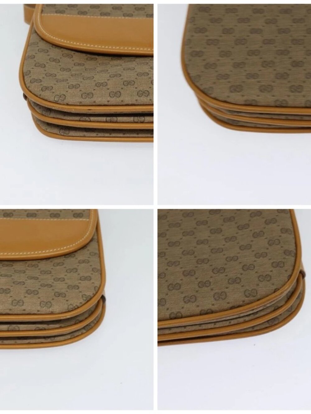 GUCCI Micro GG Supreme Shoulder Bag PVC Brown Gold Auth BA959 - Picture 16 of 16